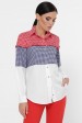 Женская рубашка в мелкую клетку, трехцветная RB-1787A (Рубашки, #10047)
