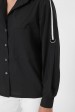 Рубашка с рукавами 3/4 и лентами, черная RB-1790B (Рубашки, #10070)