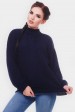 Женский темно-синий свитер оверсайз. SVO0002 (Свитера вязаные, #10299)