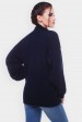 Женский темно-синий свитер оверсайз. SVO0002 (Свитера вязаные, #10300)
