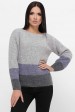 Трехцветный свитер, серый-джинс-графит  SVE0004 (Свитера вязаные, #10529)