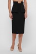 Черная зауженная юбка с баской. YUB-1057C (Юбки, #10706)