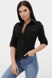 Женская рубашка 3/4 черная RB-1011C (Рубашки, #10895)