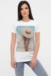 Женская футболка с принтом девушки в соломенной шляпе. FB-1007 (Футболки, #11003)