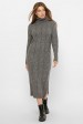 Вязаное длинное платье под горло, серый графит VPC0006 (Платья вязаные, #11621)