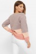 Трехцветный свитер, лиловый-персик-розовый SVE0005 (Свитера вязаные, #11931)