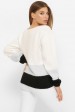 Трехцветный свитер, белый-серый-черный SVE0006 (Свитера вязаные, #11933)