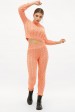 Женский вязаный костюм персикового цвета. SKY0006 (Костюмы вязаные, #12059)