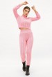 Светло-розовый вязаный костюм с укороченным свитером. SKY0002 (Костюмы вязаные, #12061)