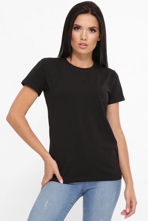 Черная футболка женская без принта FB-00CK