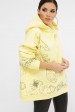 Теплый женский худи с QR пасхалками в принте, лимонный HD-10ZN10 (Свитшоты, #12464)