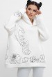 Теплый женский худи с QR пасхалками в принте, белый HD-10ZM10 (Свитшоты, #12552)