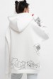 Теплый женский худи с QR пасхалками в принте, белый HD-10ZM10 (Свитшоты, #12554)