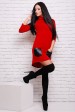 Красное платье из ангоры с карманами (PL-1280A) (Платья, #1556)