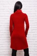 Платье бордового цвета с черными кожаными карманами (PL-1280F) (Платья, #1562)