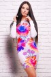 Облегающее платье с цветами - "Style" (PL-1040P) (Платья, #2823)