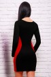 Черное платье с красными вставками - "Силуэт" (PL-1277A) (Платья, #2830)