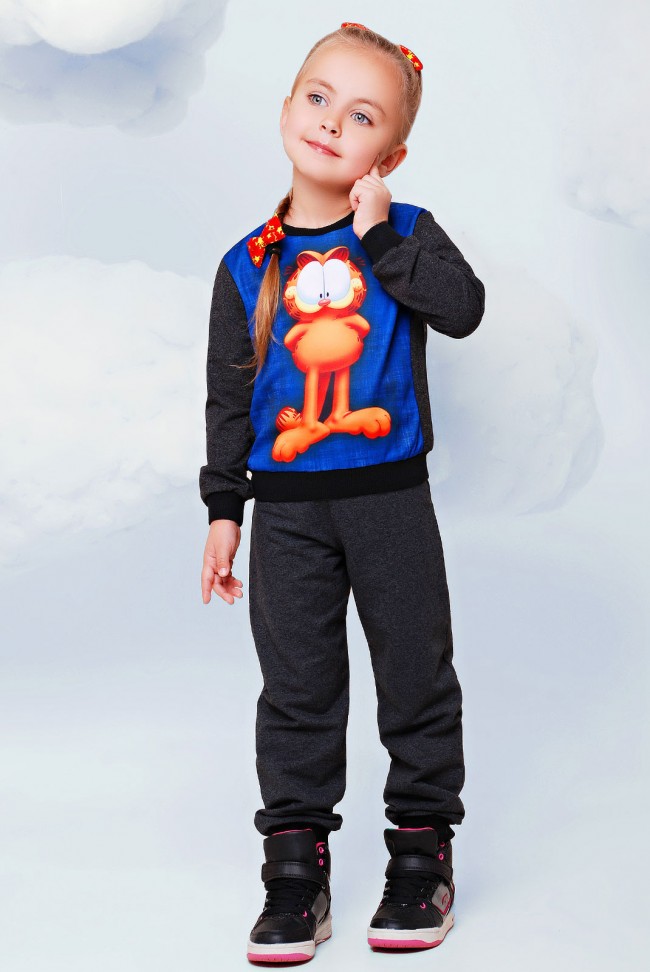 Детский спортивный костюм, Гарфилд принт - "Kids" KS-018