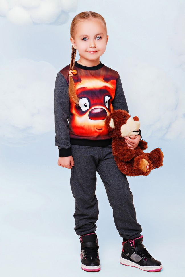 Детский спортивный костюм с принтом Винни Пух - "Kids" KS-027