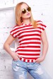 Женская футболка в красную полоску - "Морячка" FB-1313A (Футболки, #3545)