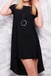 Черное платье с коротким рукавом - "Tail" PL-1317C (Платья, #3626)