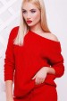 Легкий женский свитер с узором, красный SVV0005 (Свитера вязаные, #4331)