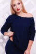 Легкий женский свитер с узором, темно-синий SVV0006 (Свитера вязаные, #4334)