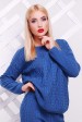 Легкий женский свитер с узором, синий джинс SVV0008 (Свитера вязаные, #4340)