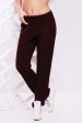 Вязаные штаны со шнурком женские, цвет марсала - SHV0010 (Штаны вязаные, #4376)