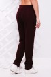 Вязаные штаны со шнурком женские, цвет марсала - SHV0010 (Штаны вязаные, #4377)