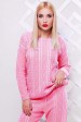 Легкий женский свитер с узором, светло-розовый SVV0011 (Свитера вязаные, #4441)