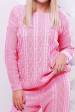 Легкий женский свитер с узором, светло-розовый SVV0011 (Свитера вязаные, #4442)