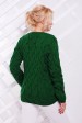 Женский свитер Лало в косичку, зеленый SVV0014 (Свитера вязаные, #4448)