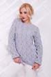 Женский свитер Лало в косичку, светло-серый SVV0018 (Свитера вязаные, #4455)