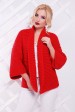 Красный женский кардиган объемной вязки - "POLO" VKP0002 (Кардиганы вязаные, #4467)