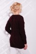 Женский удлиненный свитер с косами, марсала SVV0028 (Свитера вязаные, #4490)