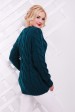 Женский удлиненный свитер с косами, зеленый SVV0030 (Свитера вязаные, #4494)