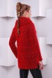 Женская пушистая красная кофта с хомутом - TK-1392E (Туники, #4558)