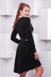 Черное платье с запахом и длинными рукавами по оптовой цене PL-1396B (Платья, #4681)