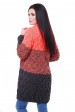 Модный двухцветный женский кардиган 52 размера (Кардиганы вязаные, #5028)