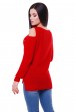 Ажурный свитер с открытыми плечами, красный SVL0002 (Свитера вязаные, #5034)