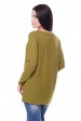 Легкий свитер на одно плечо, коричнево-зеленый SVN0004 (Свитера вязаные, #5387)