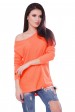 Легкий свитер с приспущенным плечом, оранжевый SVN0007 (Свитера вязаные, #5392)