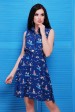 Синее платье на пуговицах с рубашечным воротником (Платья, #5510)