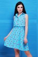 Летнее платье голубого цвета с принтом фламинго PL-1480C (Платья, #5512)