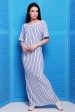 Длинное платье в однотонную вертикальную полоску цвета электрик (Платья, #5531)