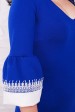 Платья с широким кружевным кантом на рукавах, синий электрик PL-1545A (Платья, #6022)