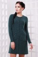 Платье с жемчужинами на карманах, темно-зеленое PL-1563E (Платья, #6461)