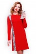 Недорогое красное платье из трикотажа-кукуруза (Платья, #6727)