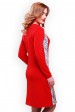 Недорогое красное платье из трикотажа-кукуруза (Платья, #6728)